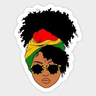 Afro Woman Headscarf Nubian Melanin Popping Black History Sticker